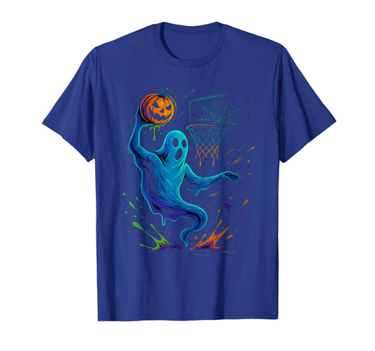 Basketball Halloween Costume Ghost Bball Player Spooky Boys T-Shirt