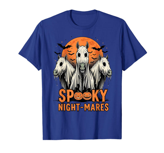 Horror Retro Spooky Night-Mares Horses Boo Ghosts Halloween T-Shirt