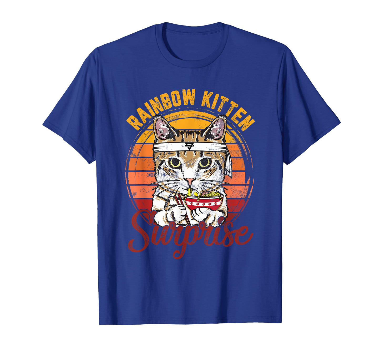 Animals Vintage Cats Rainbow Cat Kitten Surprise & Ramen T-Shirt