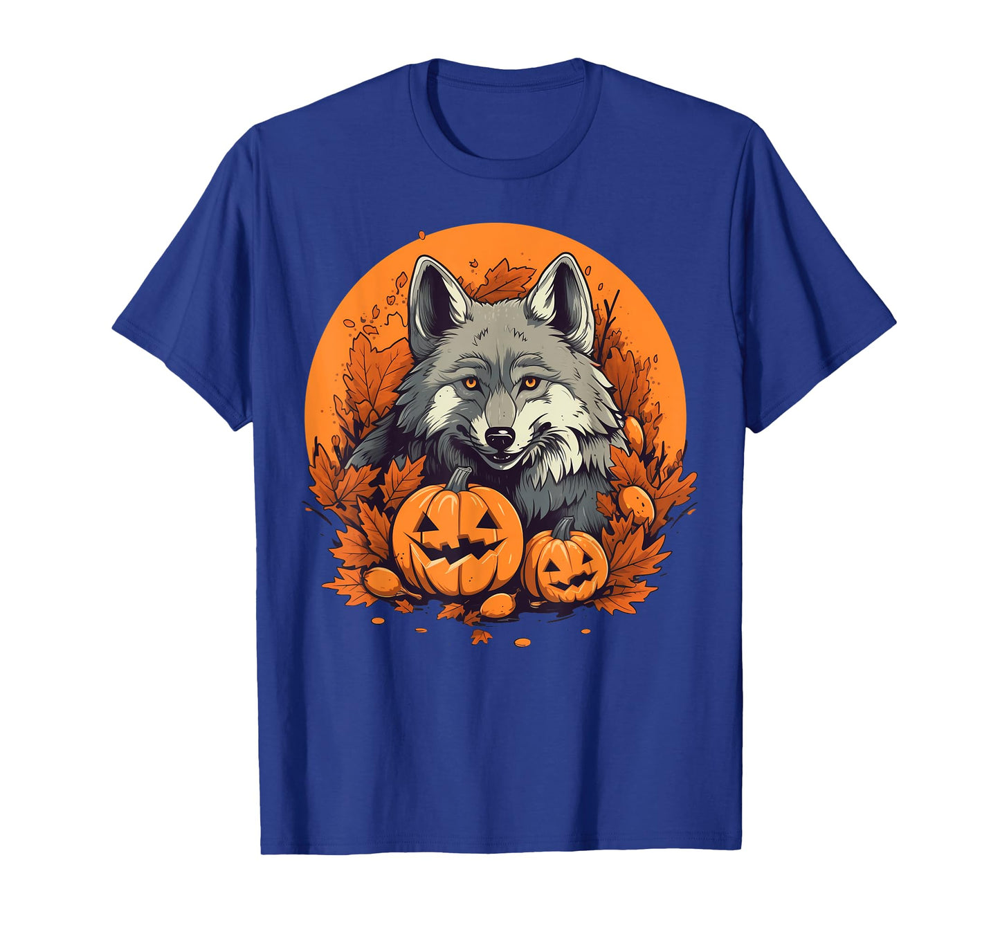 Pumpkin Wolf costume on Wolf Halloween T-Shirt