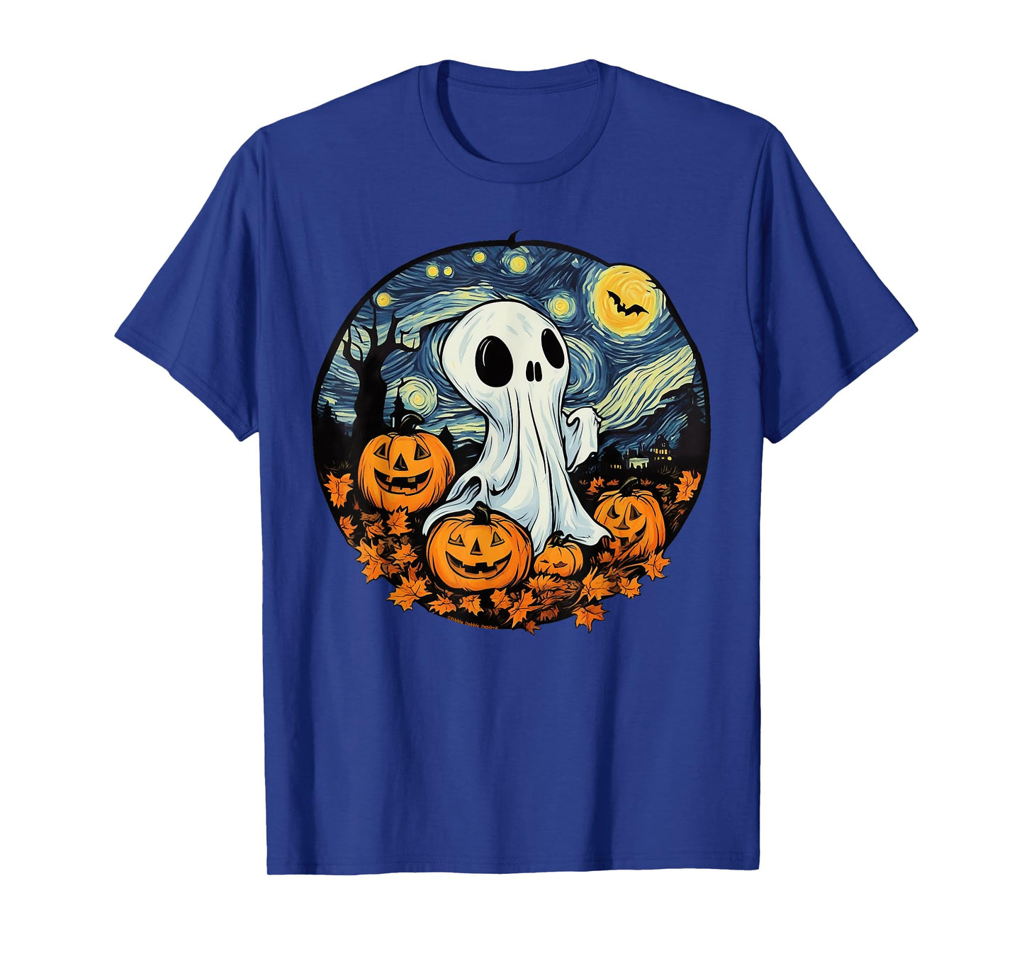 Fun and Spooky Impressionist Starry Night Ghost Halloween T-Shirt
