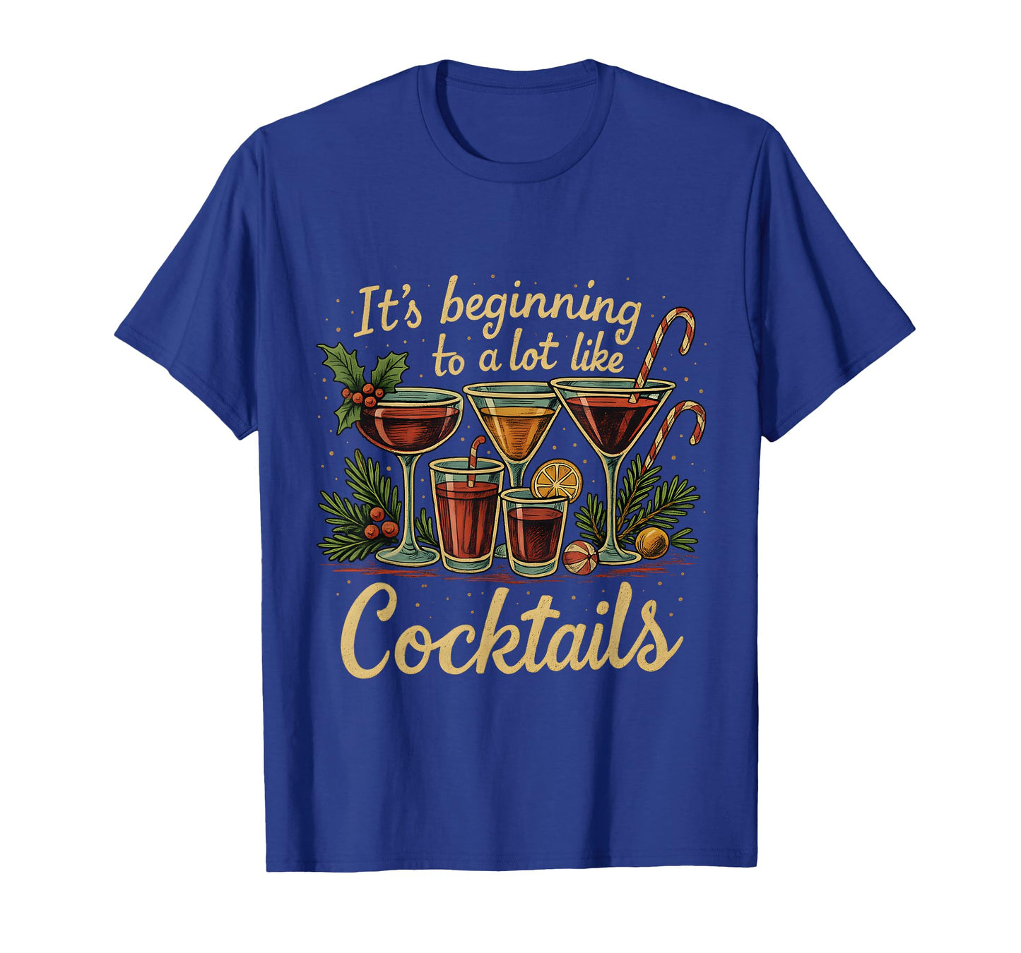 Holiday Cocktails Funny Christmas Drink Lover T-Shirt