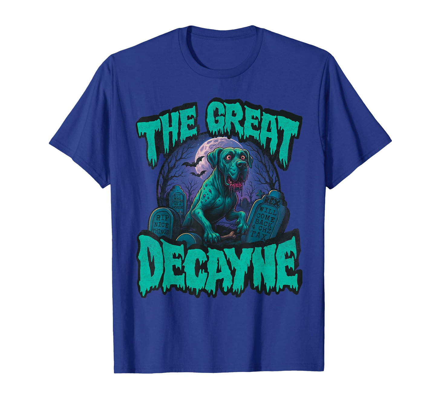 Funny Great Dane Halloween Jowls, Great Decayne Zombie Dog T-Shirt