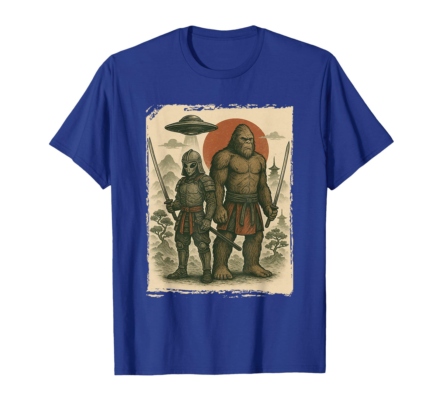 Samurai, Bigfoot & Alien, UFO | Vintage Ninja & Japanese T-Shirt