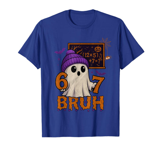67 Teacher Halloween Ghost Six Seven Meme Math Equation Bruh T-Shirt