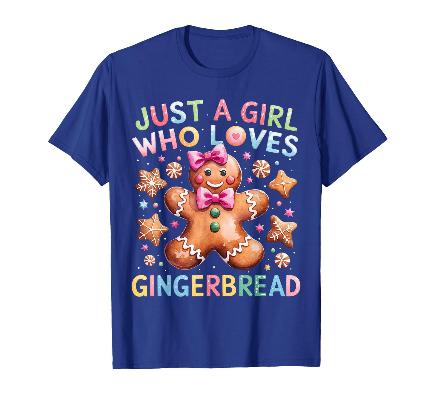 Funny Christmas Just A Girl Who Loves Gingerbread Man Cookie T-Shirt