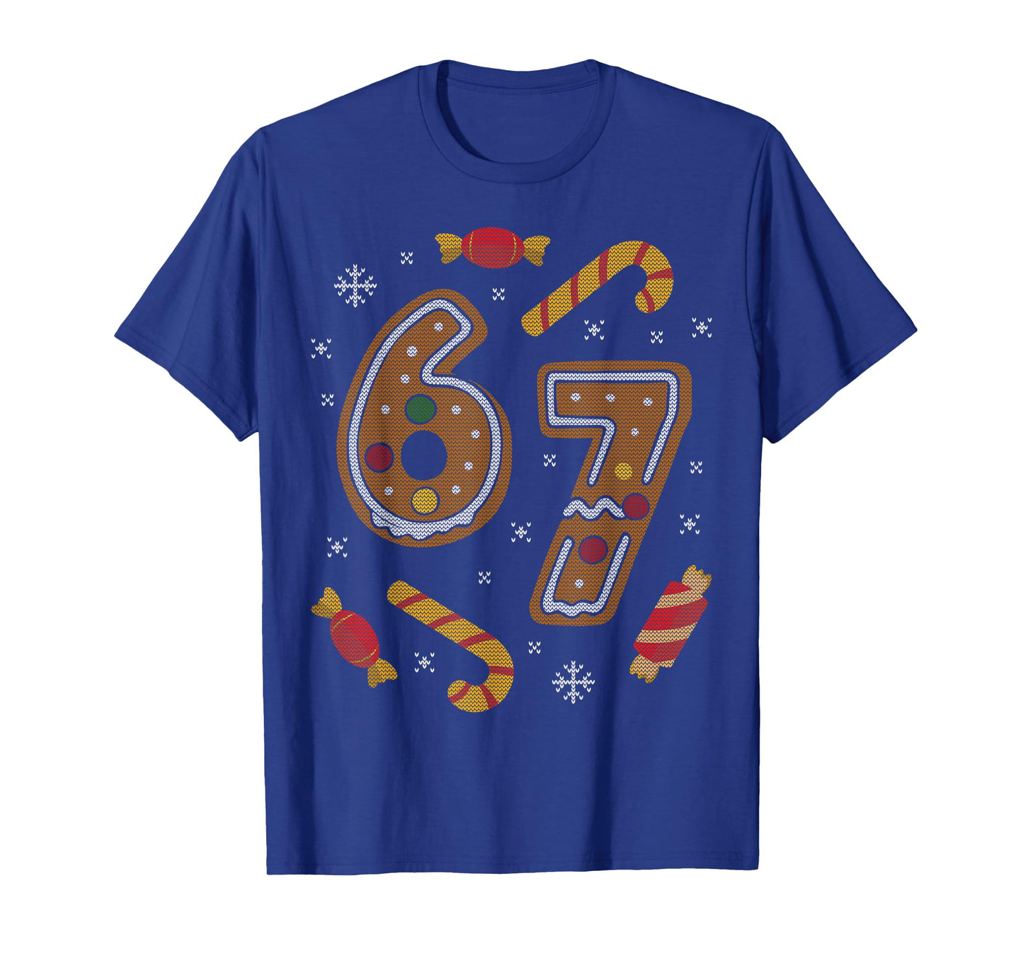 67 Meme Gingerbread Candy Cane Christmas Ugly Sweater Xmas T-Shirt