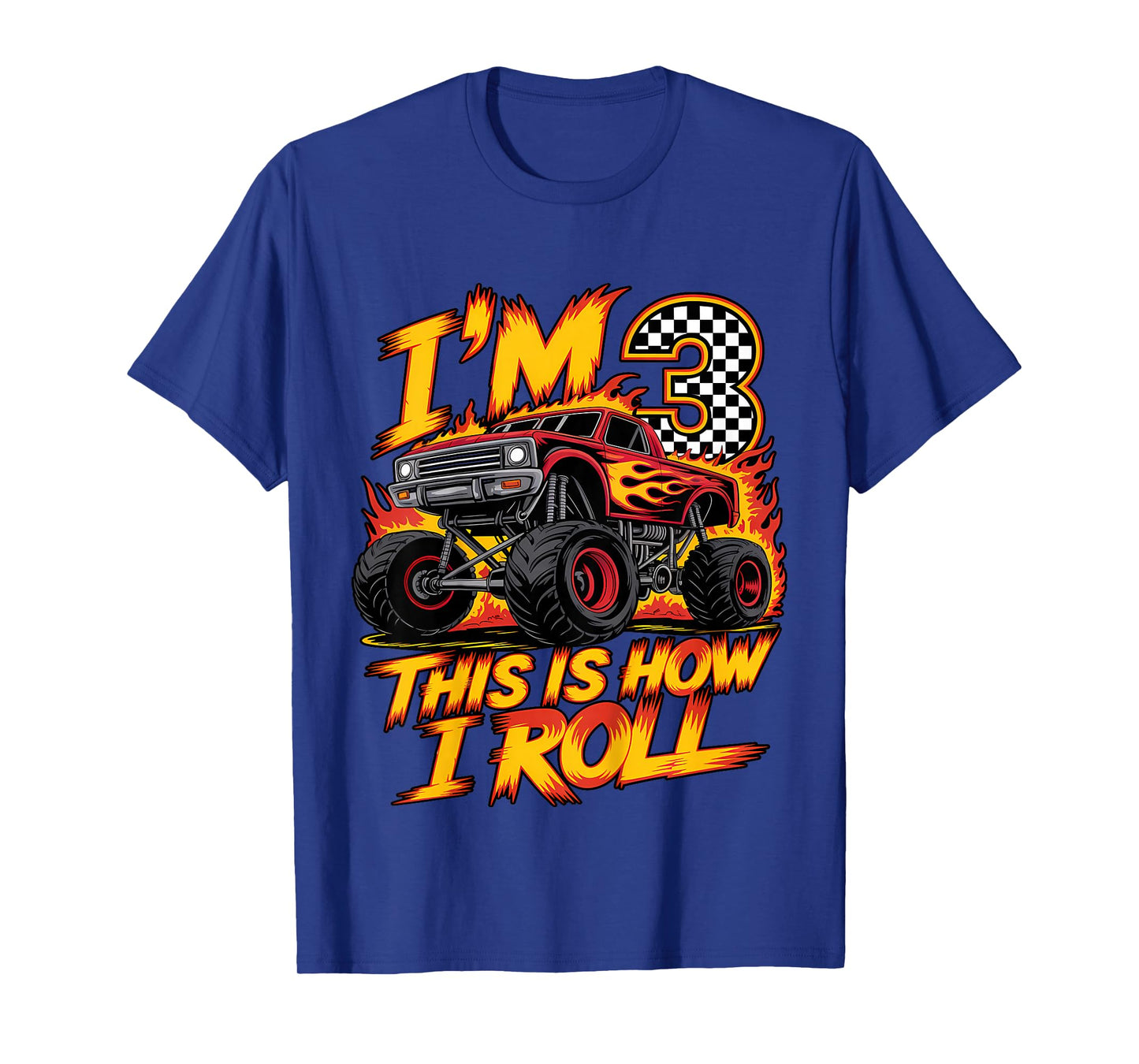 Monster Truck 3rd Birthday 3 Year Old Boy Born 2022 Kids T-Shirt