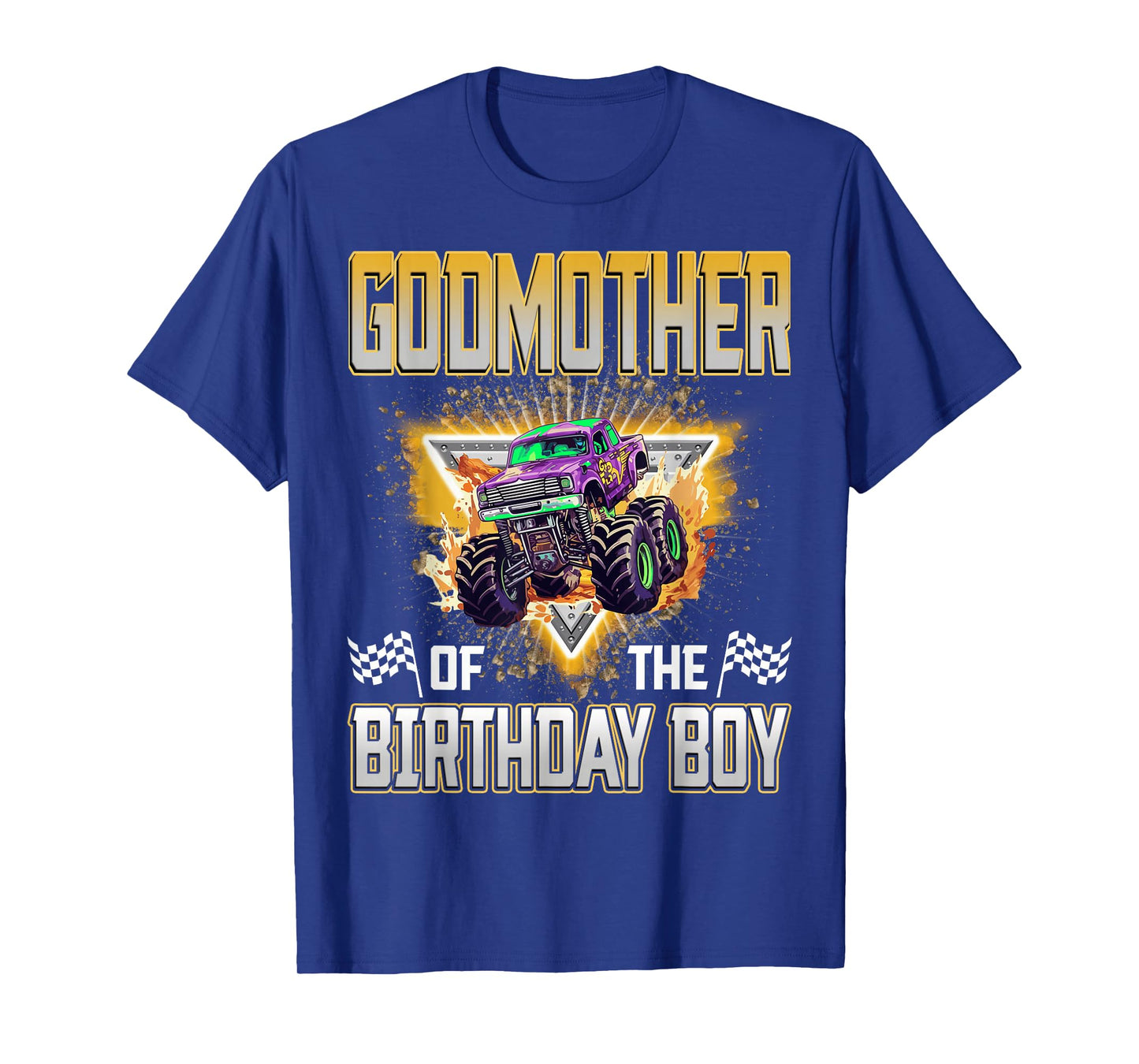 Godmother of The Birthday Boy Monster Truck Birthday Family T-Shirt