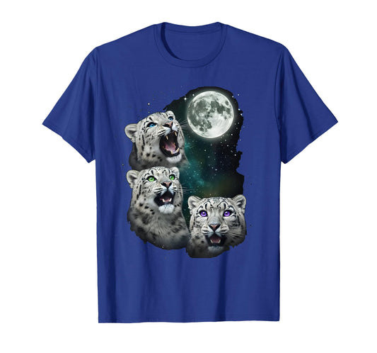Leopard Howling at The Space Full Moon at Night Starry Sky T-Shirt