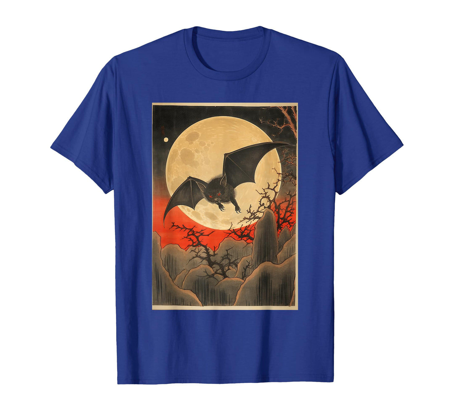 Japanese Woodblock Art 1905 Bat in Moon Meiji Era T-Shirt