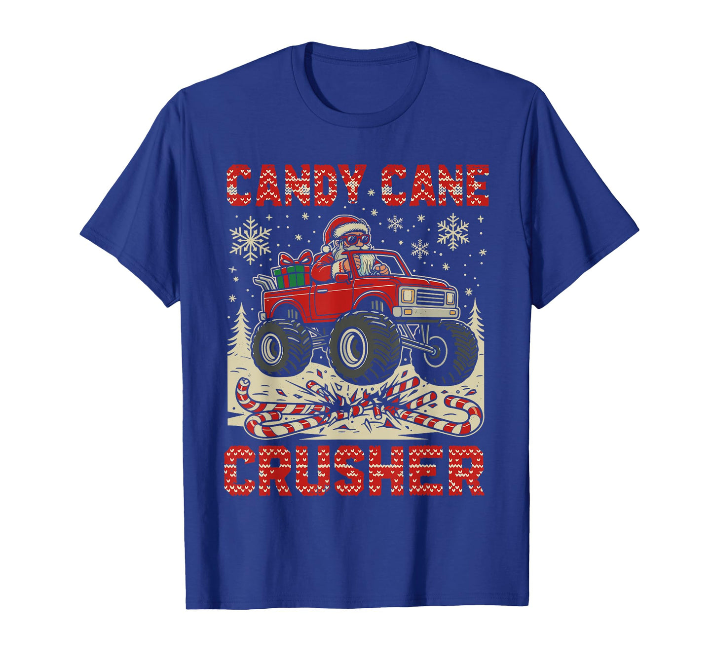 Toddler Christmas Pajamas, Monster Truck Candy Cane Crusher T-Shirt