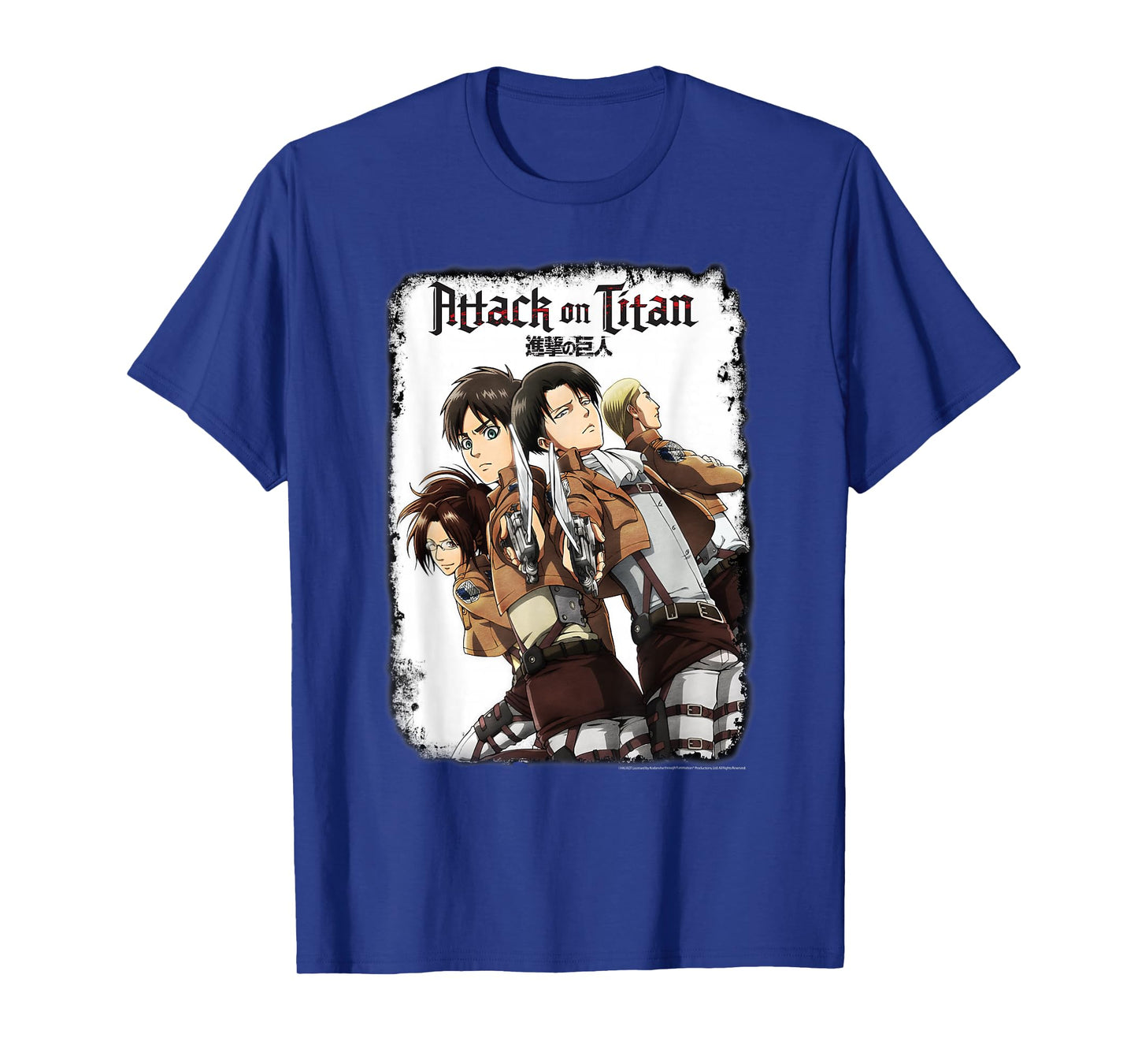 Attack on Titan Group Portrait with Swords and Logo Anime T-Shirt