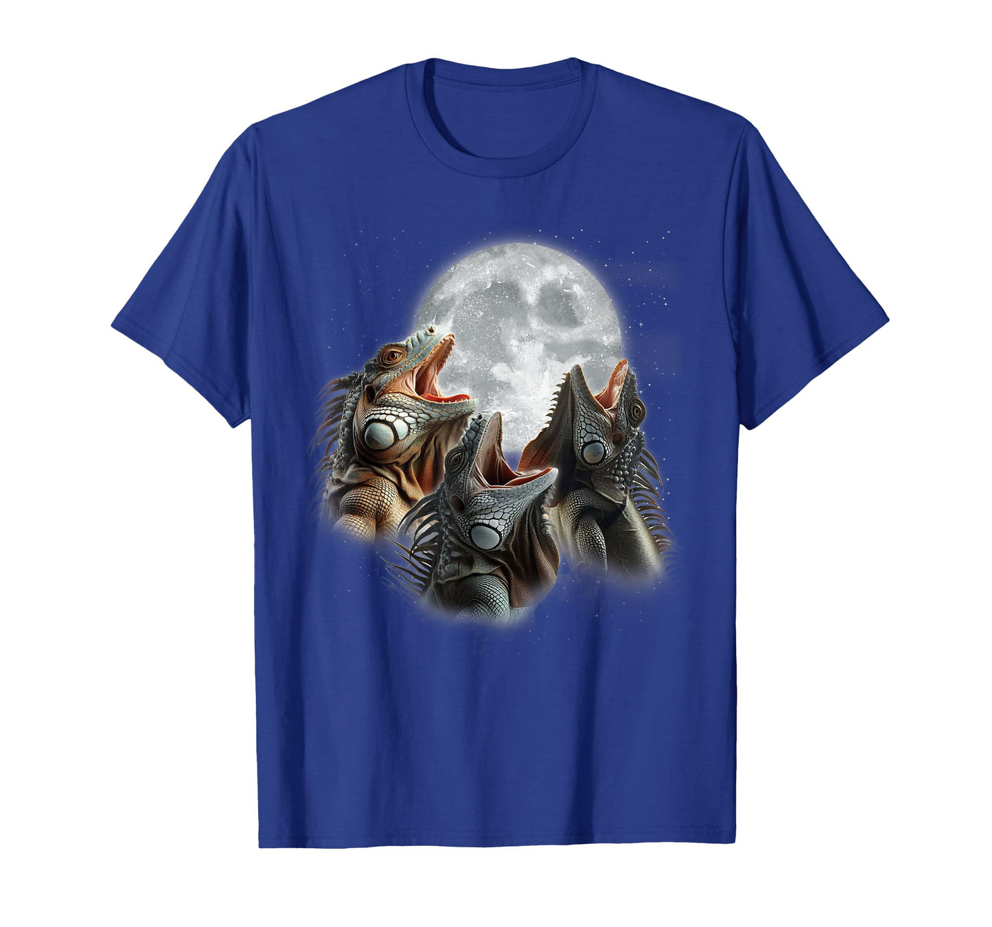 3 Iguanas Howling At The Moon Funny Iguana Hunter Pet Lizard T-Shirt