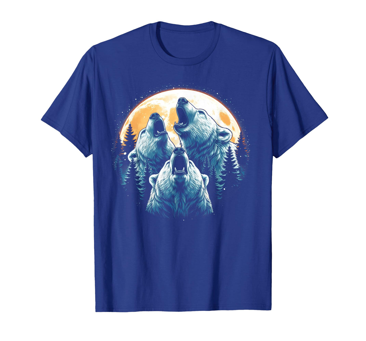 3 Polar Bears Howling At The Moon Wolf Animal T-Shirt