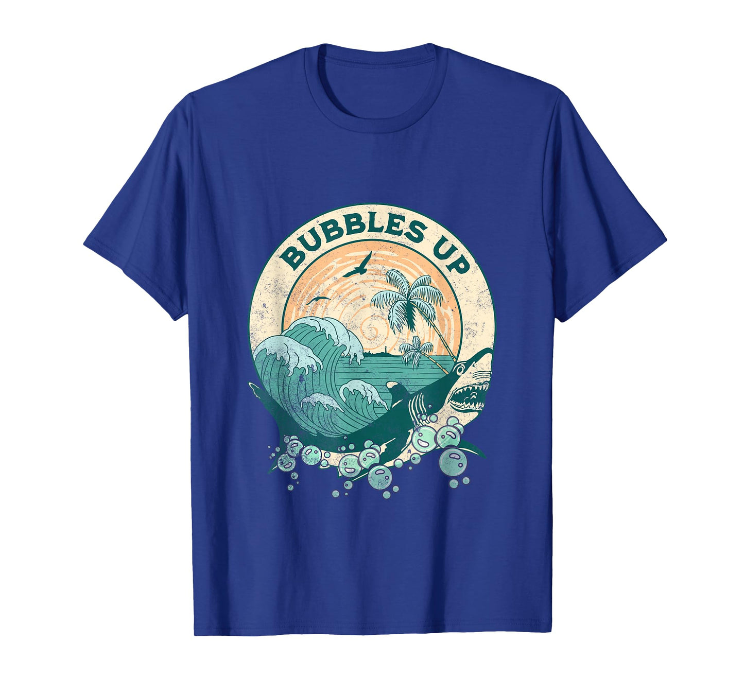 Cool Vintage Bubbles Up Shark For Men Women And Kids T-Shirt