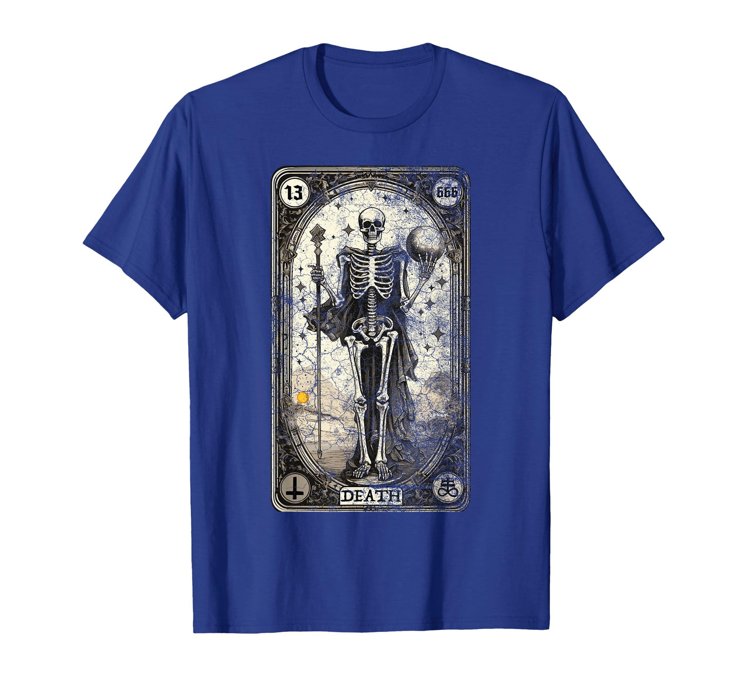 Vintage Tarot Card Death Skeleton Occult Satan Unholy Horror T-Shirt