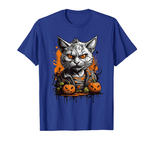 Zombie Cat And Pumpkin T-Shirt