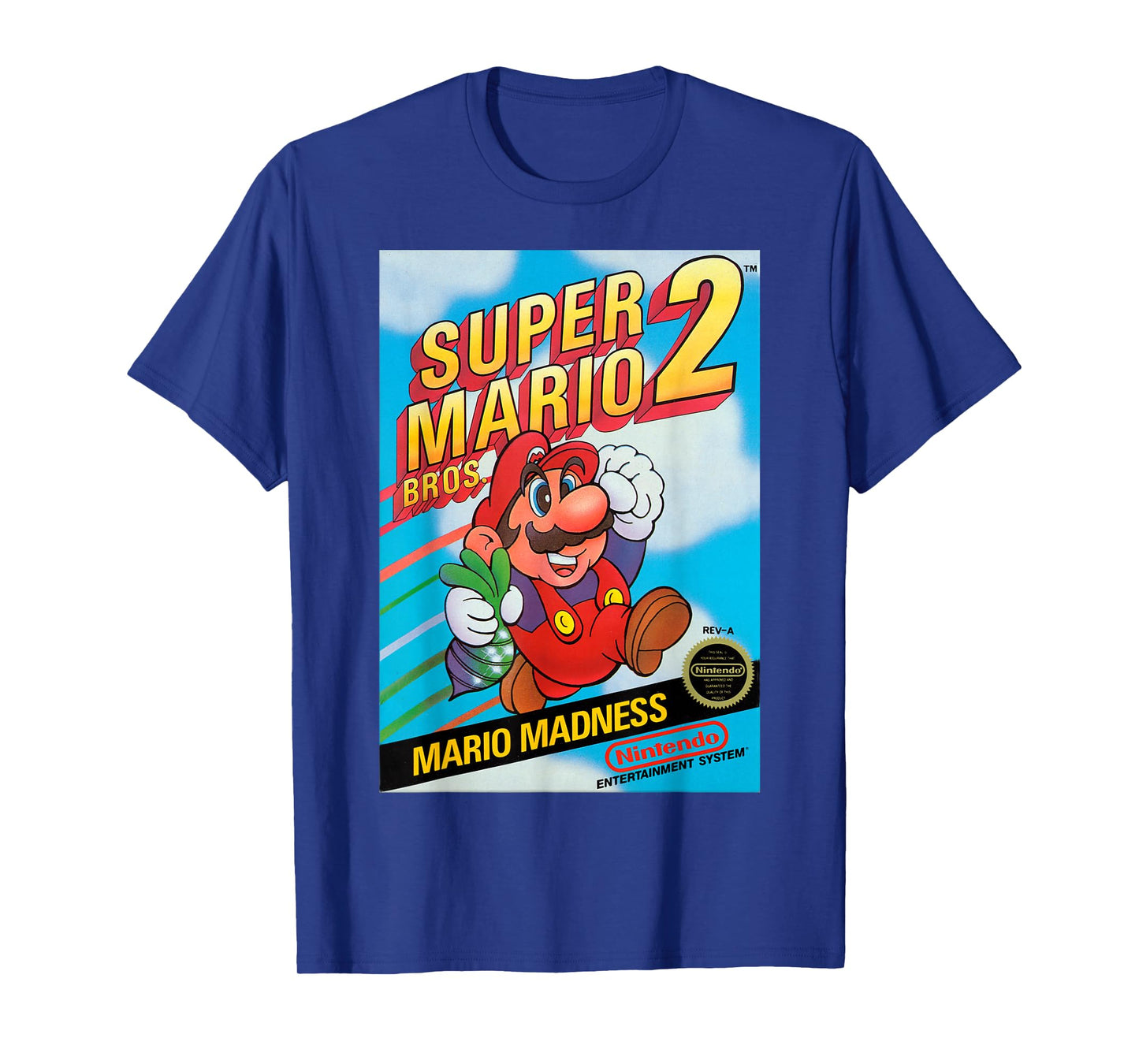 Super Mario Bros 2 Retro Box Art Graphic T-Shirt T-Shirt