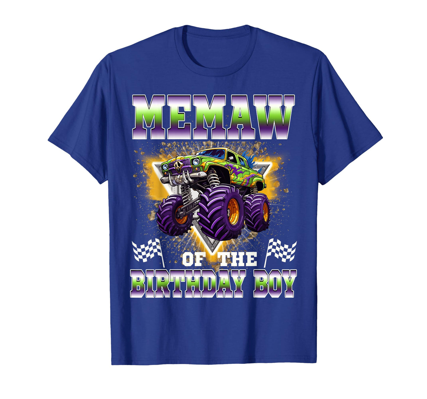 Memaw of The Birthday Boy Monster Truck Birthday Family T-Shirt