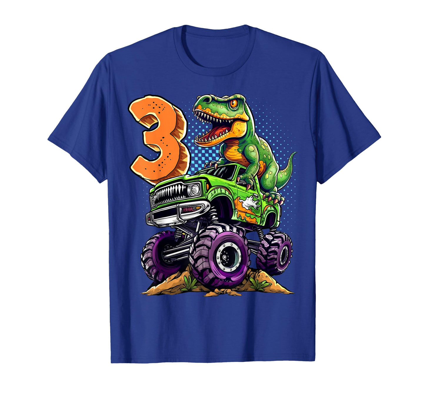 Monster Truck Dinosaur T-Rex 3rd Birthday Boy 3 Year Old T-Shirt