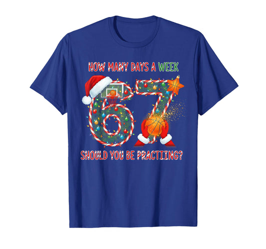 67 Christmas 6 7 Meme Basketball Pajamas Boys Girls Kids T-Shirt