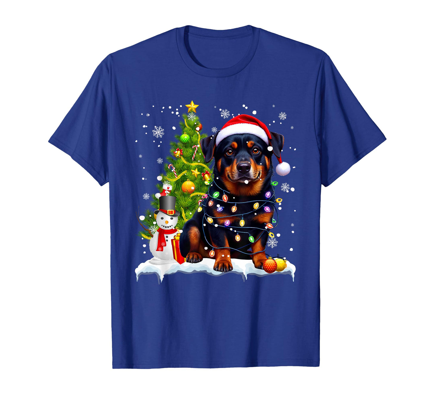 Christmas Dog Rottweiler Santa Xmas Wiener Women Men Kids T-Shirt
