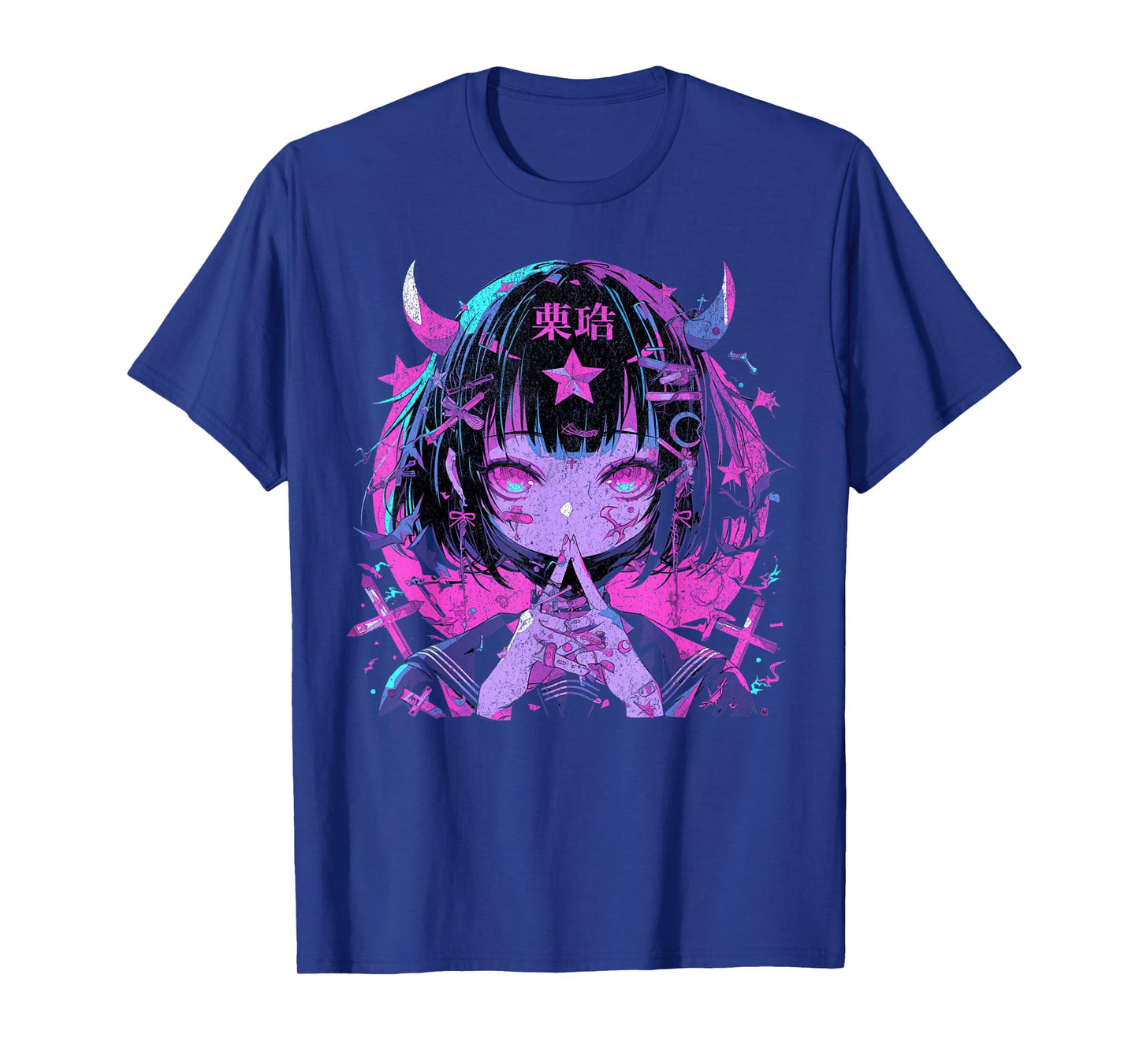 Goth Grunge Demon Anime Girl Waifu Horror Alt Aesthetic T-Shirt