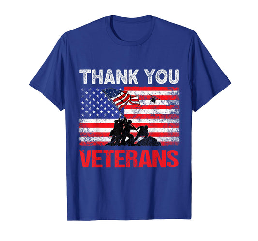 Thank You Veterans Service Patriot Veteran Day American Flag T-Shirt