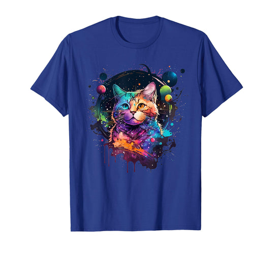 Cat Space Cat Galaxy Kitten Space Kitten Cat T-Shirt for Men Women Kids