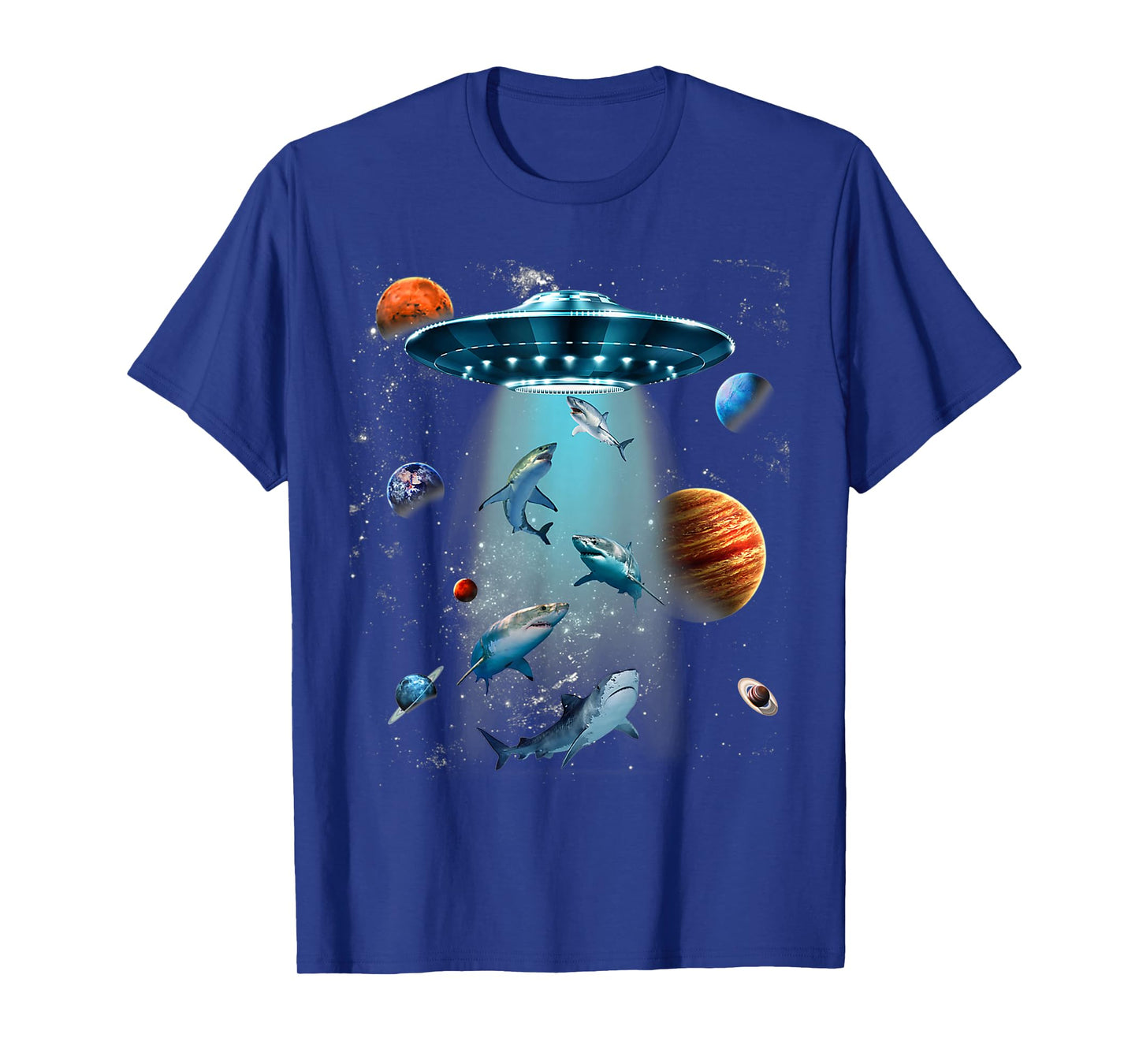 Galaxy Fish shark Space UFO Alien Stars Sea Ocean Sharks T-Shirt