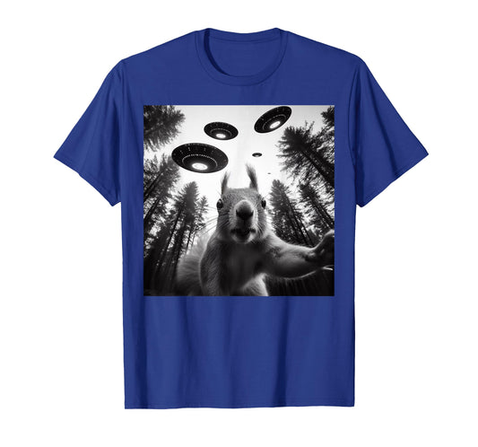 Squirrel Selfie With Alien UFO Funny Gifts For Men Women Kid T-Shirt