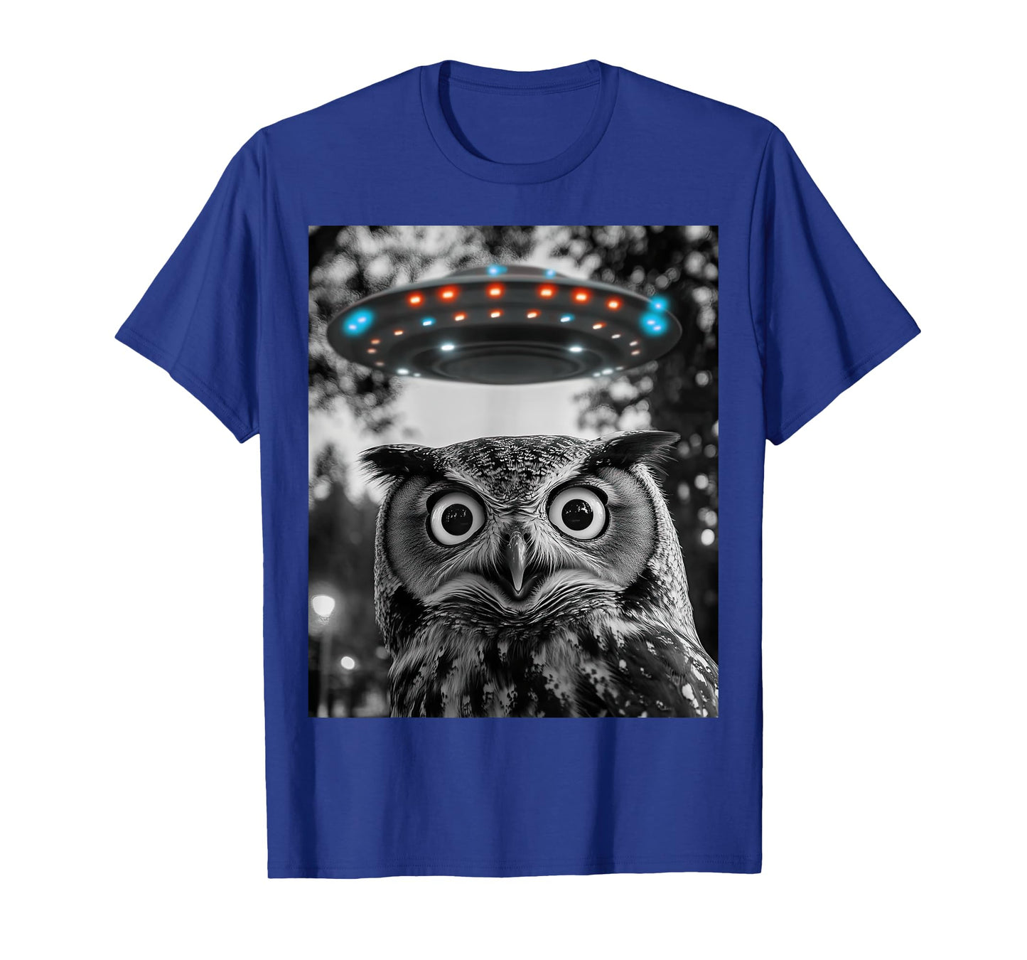 Owl Selfie With Alien UFO Men Women Boys Girls Kids T-Shirt