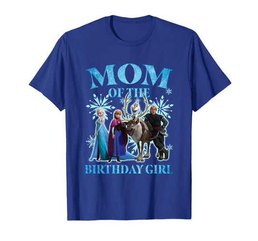 Disney Frozen Mom of The Birthday Girl Group Shot Chest Logo T-Shirt