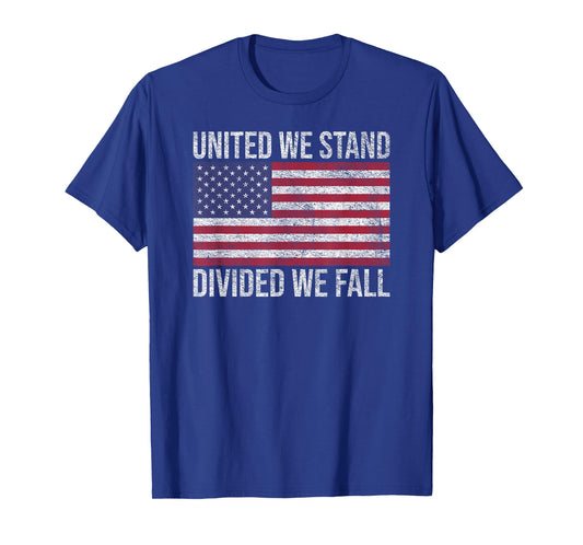 USA FLAG UNITED WE STAND DIVIDED WE FALL AMERICAN PATRIOT T-Shirt