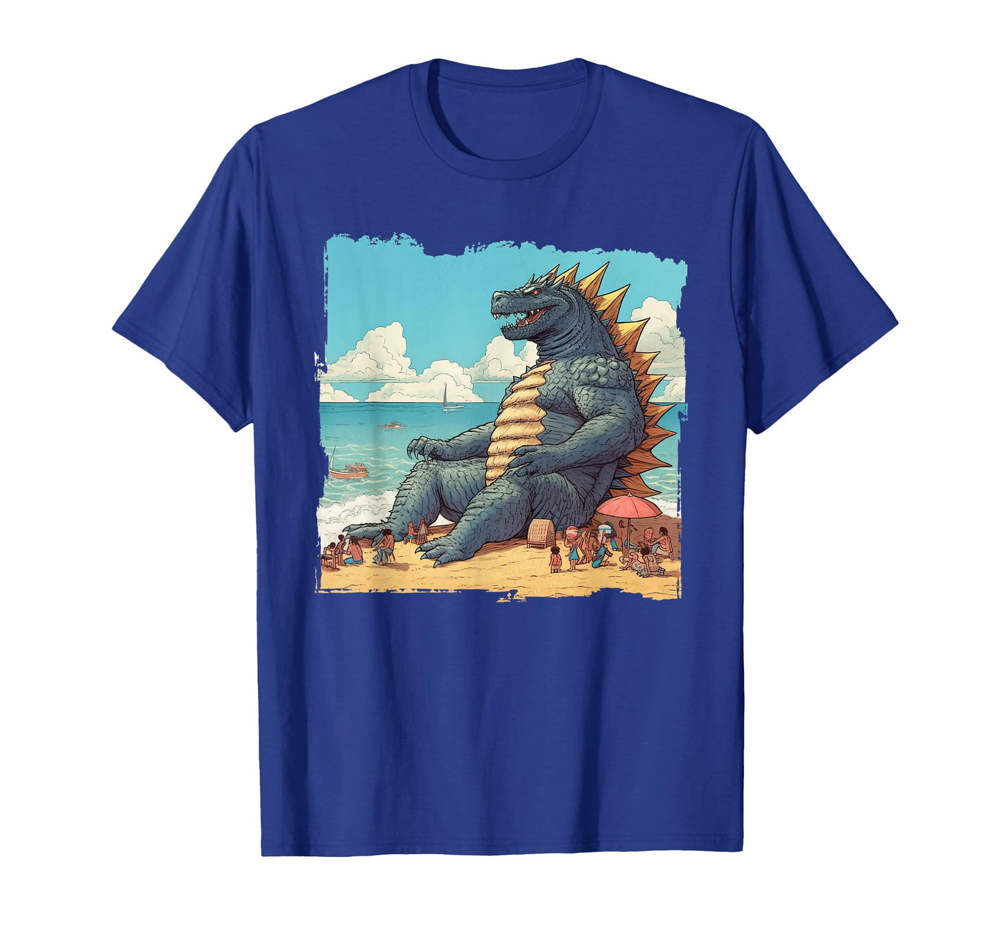 Kaiju on the Beach Suntanning Vacation Ocean Holiday Party T-Shirt