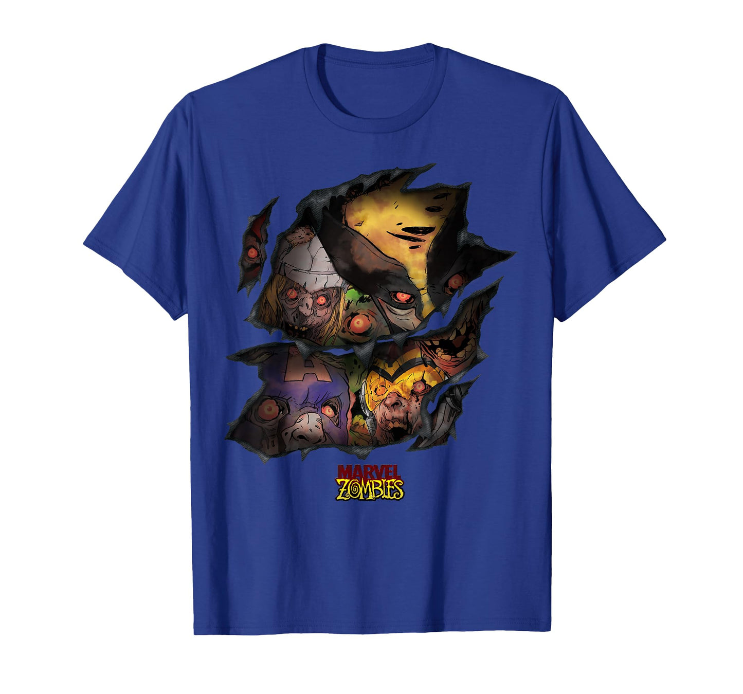 Marvel Zombies Group Shot Zombies Ripping Through T-Shirt
