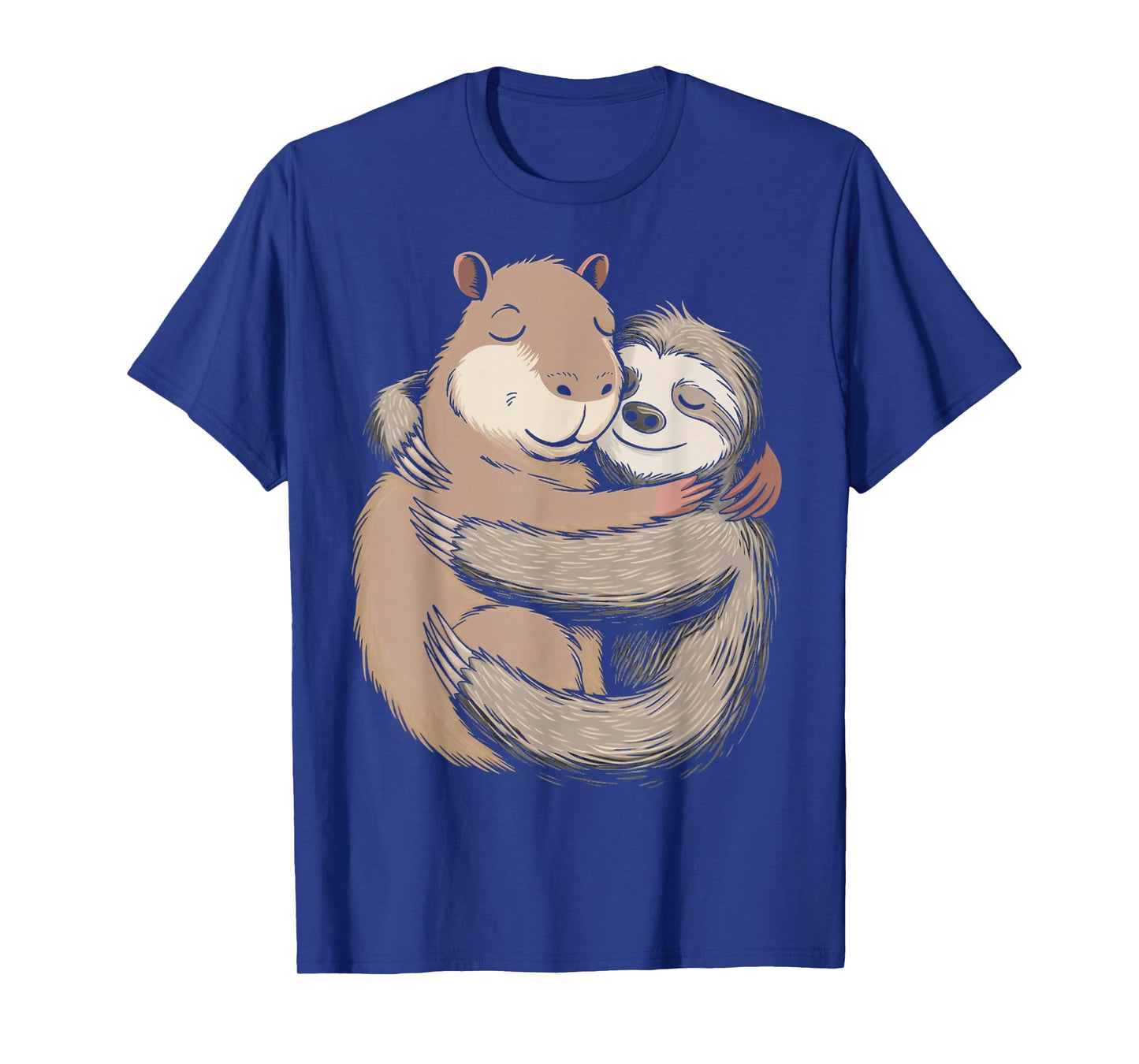 Capybara Hug Sloth Rodent Animals Kawaii Capybara T-Shirt