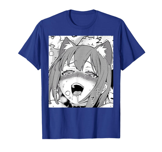 Neko/Cat Ahegao Girl Anime Otaku Weeb Love T-shirt T-Shirt