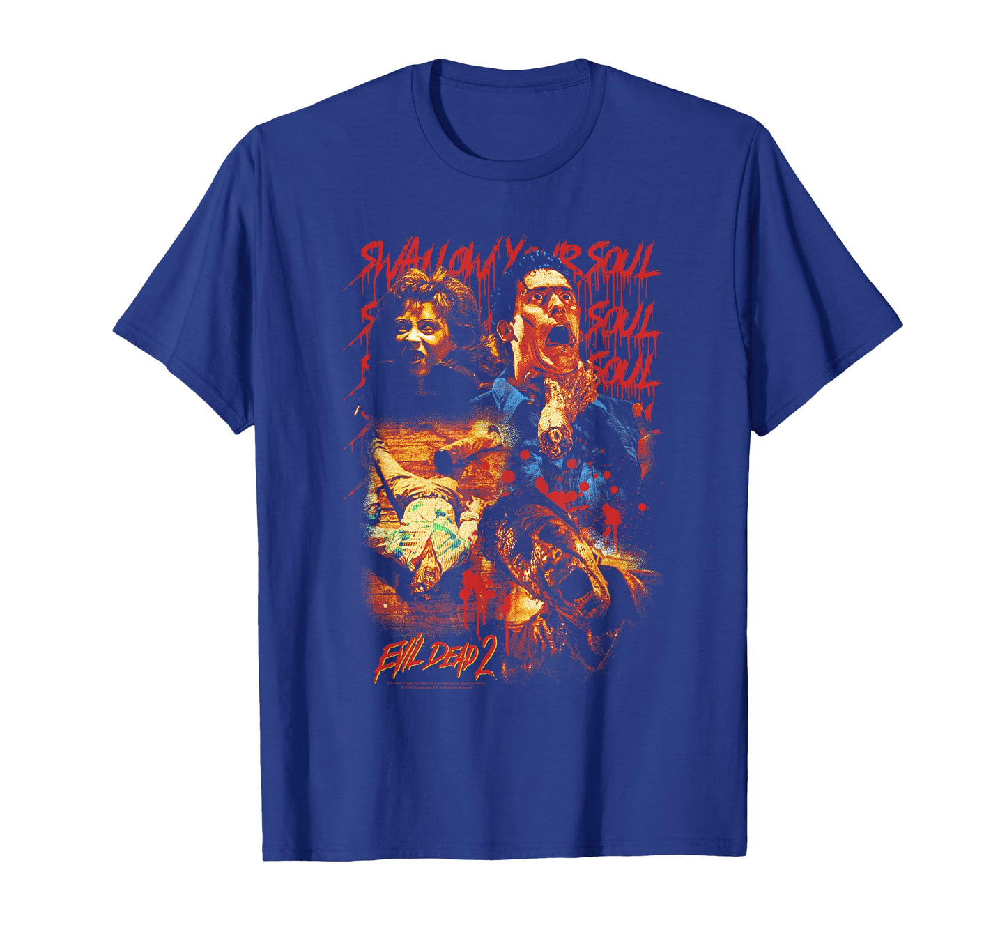 Evil Dead 2 Swallow Your Soul Collage Horror Movie T-Shirt