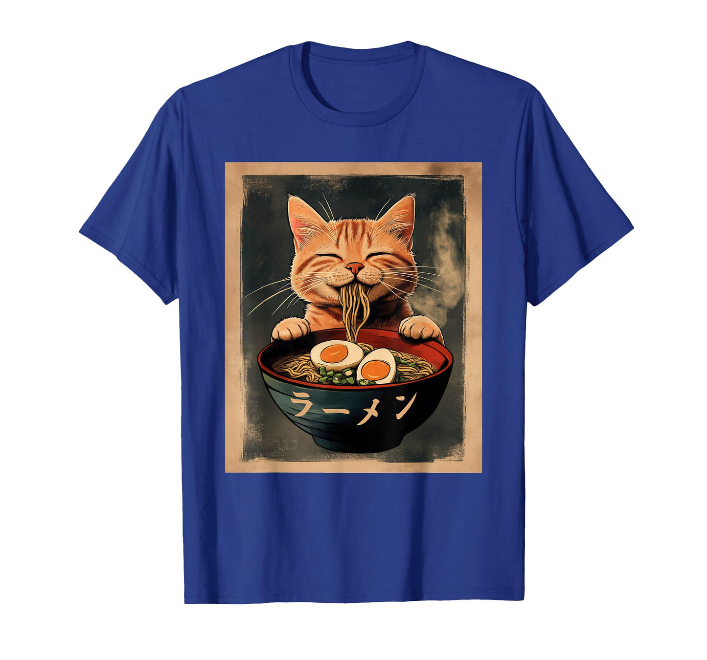 Funny Ginger Cat Ramen Japanese Graphic Tee Kawaii Anime T-Shirt