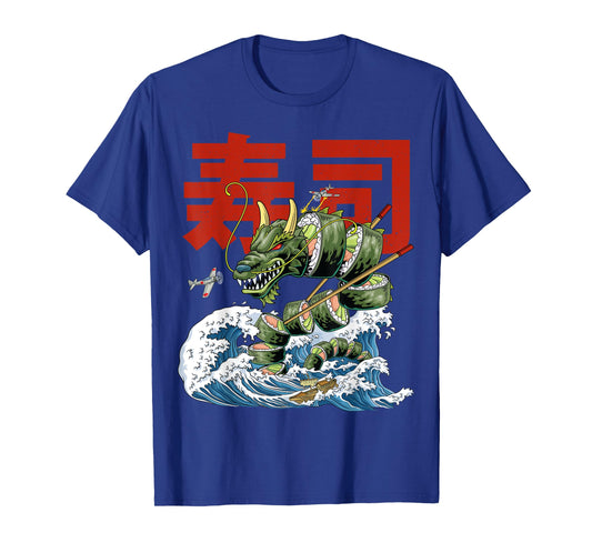 Great Sushi Dragon Kanagawa Wave Roll Japanese Food Kawaii T-Shirt