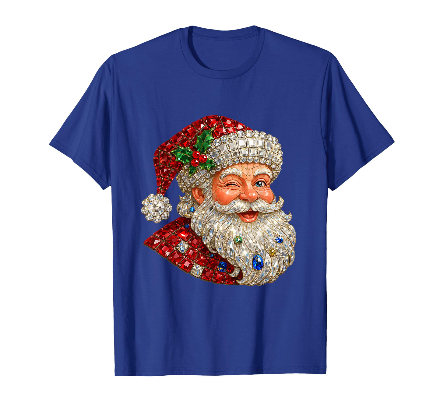 Pink Sparkle Santa Christmas Aesthetic Design T-Shirt