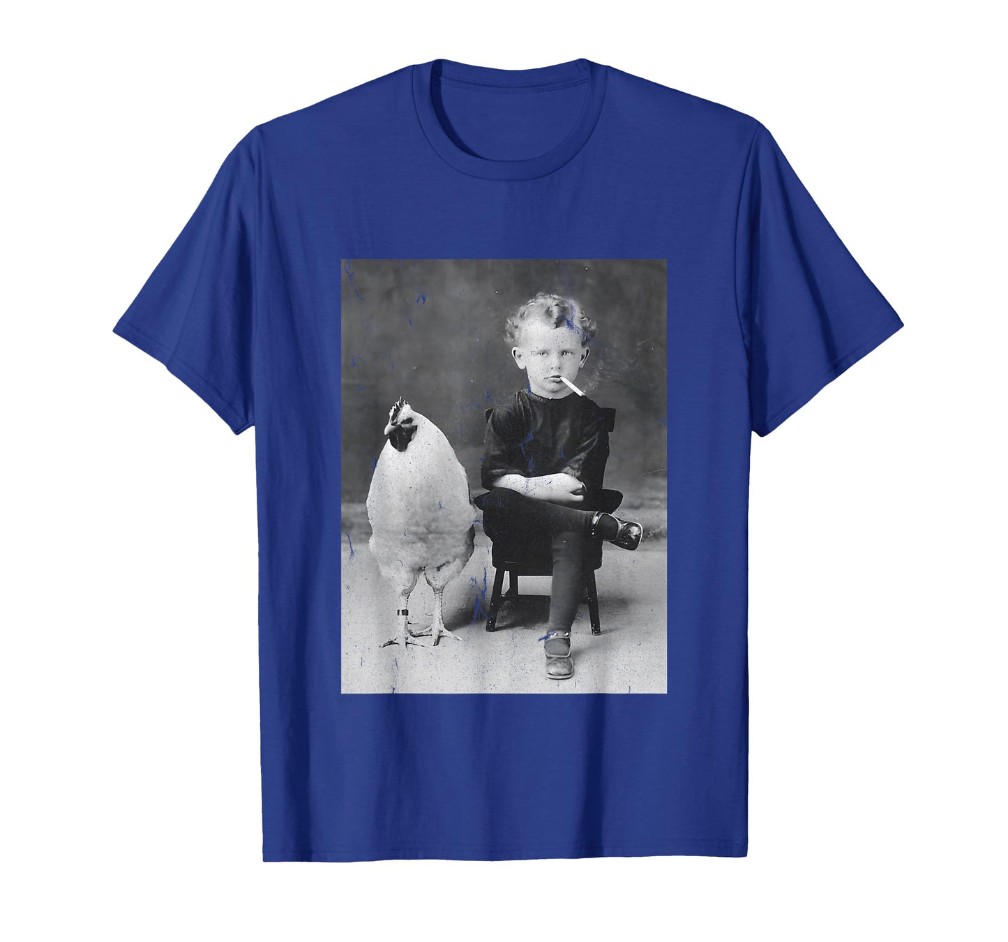 Smoking Boy With Chicken Vintage Bizarre Weird T-Shirt