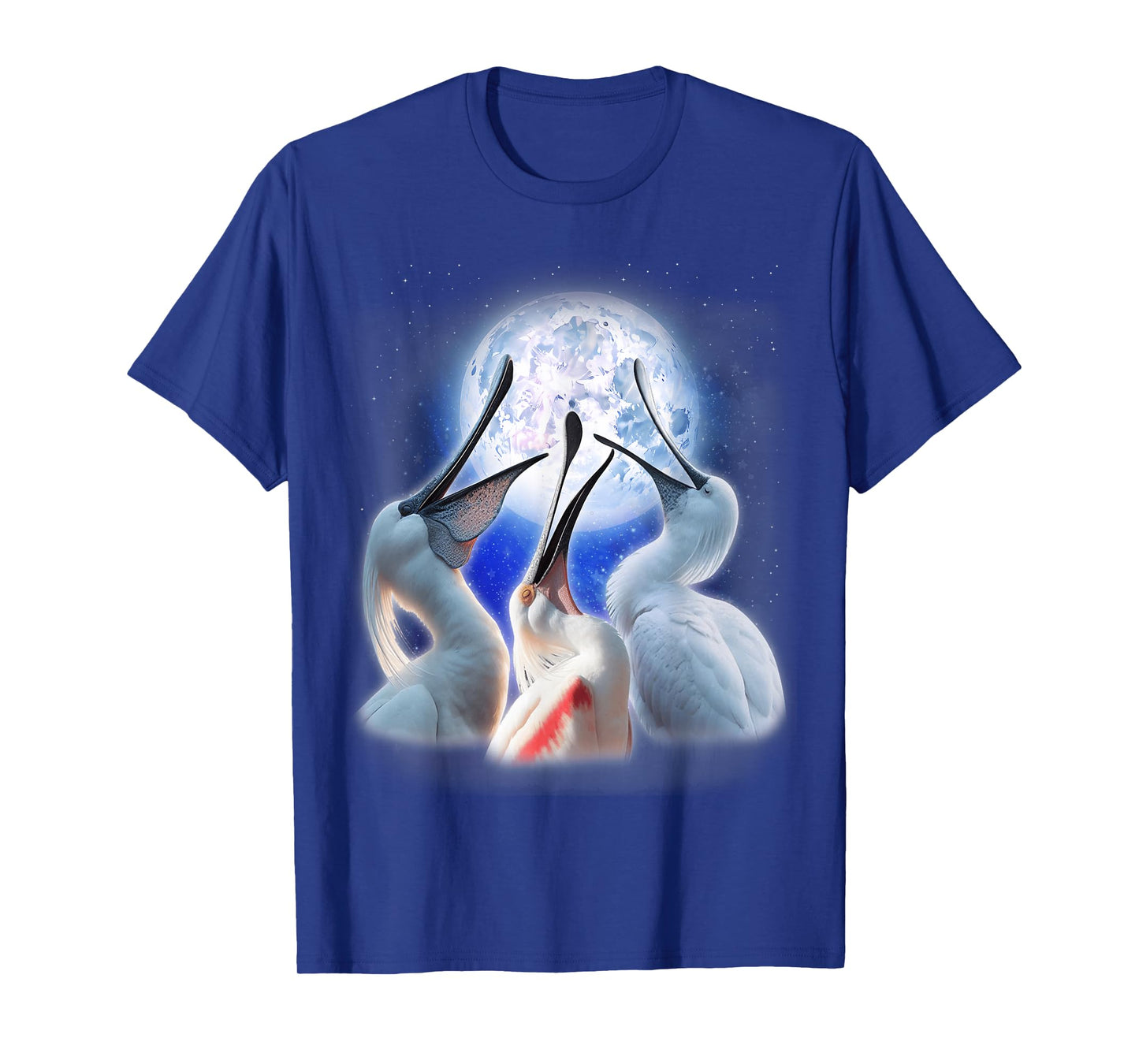 3 Spoonbills Howling At The Moon Funny Spoonbill Bird Lover T-Shirt
