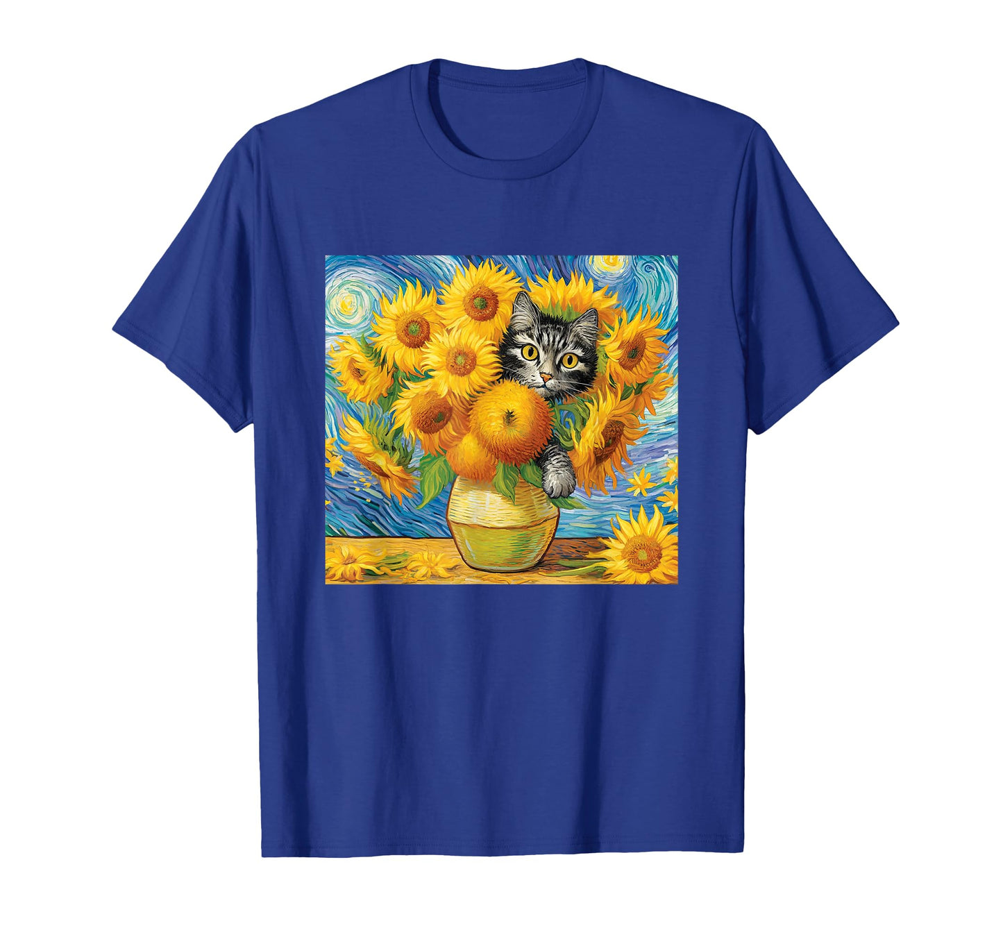 Van Gogh Sunflowers Kitten T-Shirt