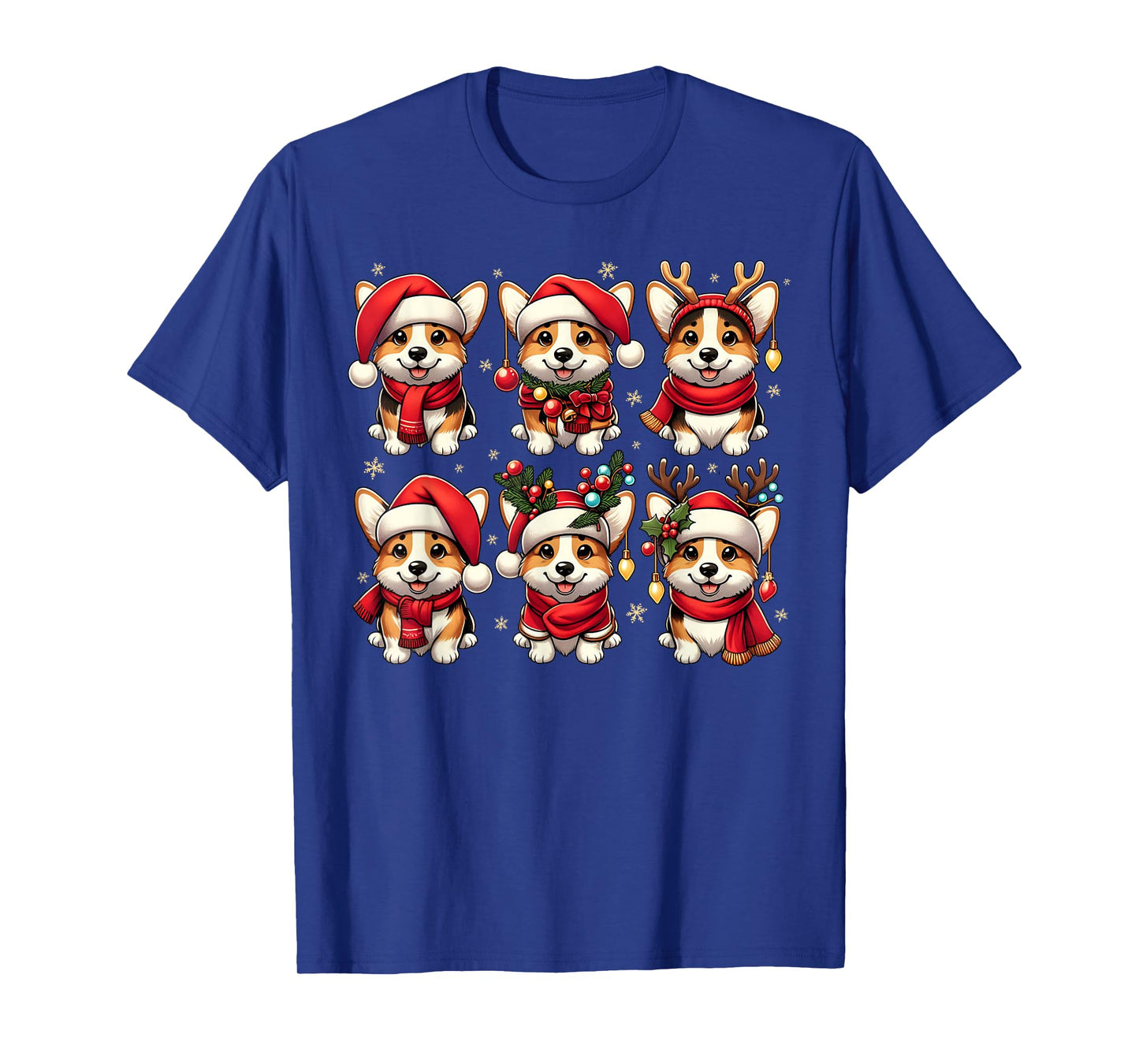 Cute Corgi Santa Christmas Lights Funny Xmas Animal Lover T-Shirt