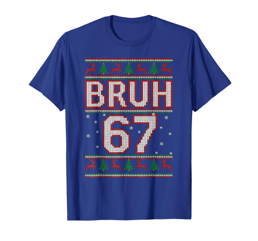 Funny Bruh 67 Christmas Holiday Women Kids Xmas Pajamas T-Shirt