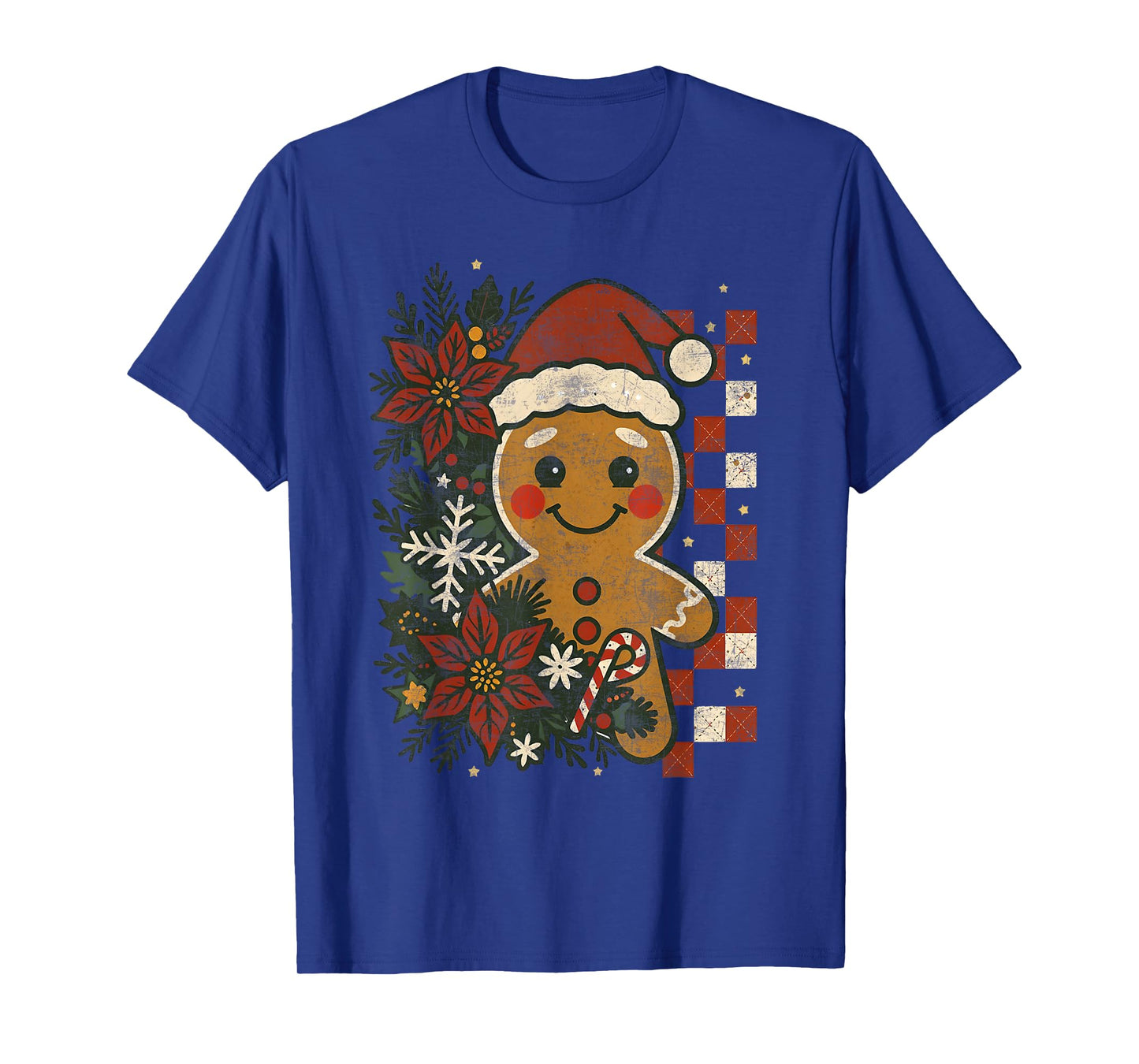 Cute Retro Gingerbread Christmas Pajamas Cookies Candy Cane T-Shirt