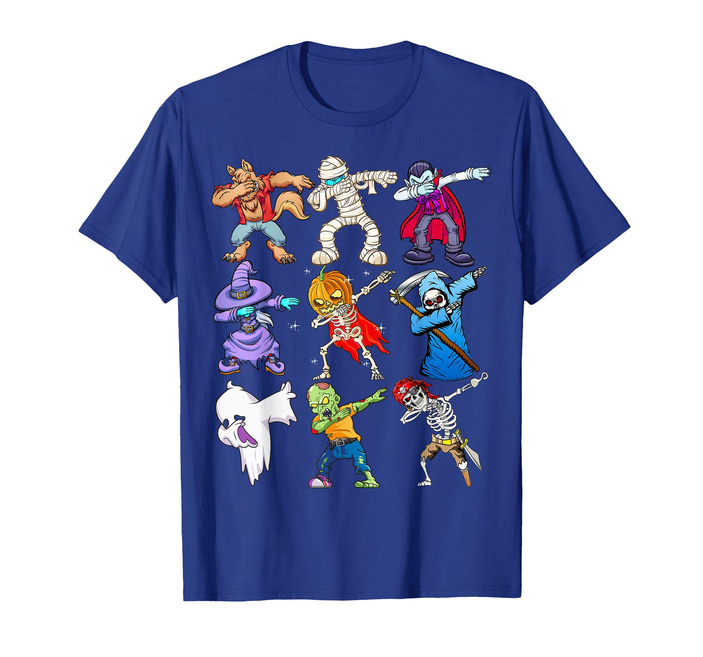 Dabbing Halloween Monsters Skeleton Pirate Pumpkin Dabbing T-Shirt